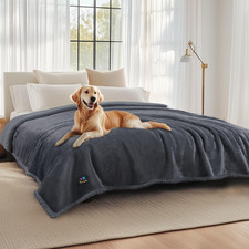 Waterproof Pet Blanket King Size 100x85 Reversible Sherpa Fleece Couch Cover