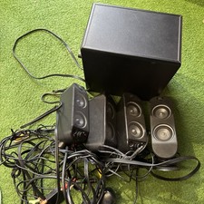 Logitech X-230 Subwoofer With 4 Logitech Speakers And Cables! NICE AUDIO SETUP