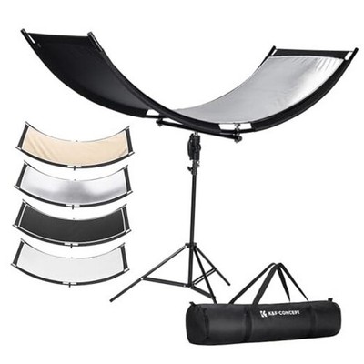  U-Shape Reflector Curved Reflector 180x60cm with 4-in-1 Reflective Fabric, 