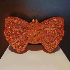 Newest Rhinestone Green/Black Clutch Purse Bow Luxury Diamond Women Red Evening 