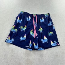 Chubbies Swim Trunks Shorts Mens XL Blue Rooster Print 5.5 Inseam Mesh Lined
