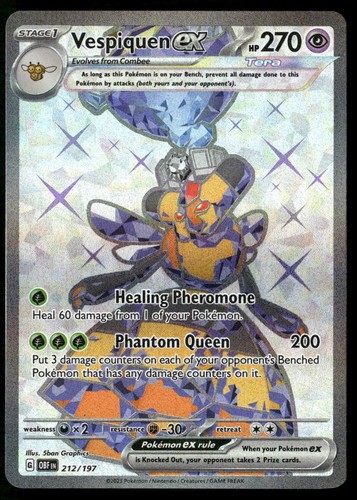 Vespiquen ex 212/197 Ultra Rare Obsidian Flames Pokemon Holo NM/M