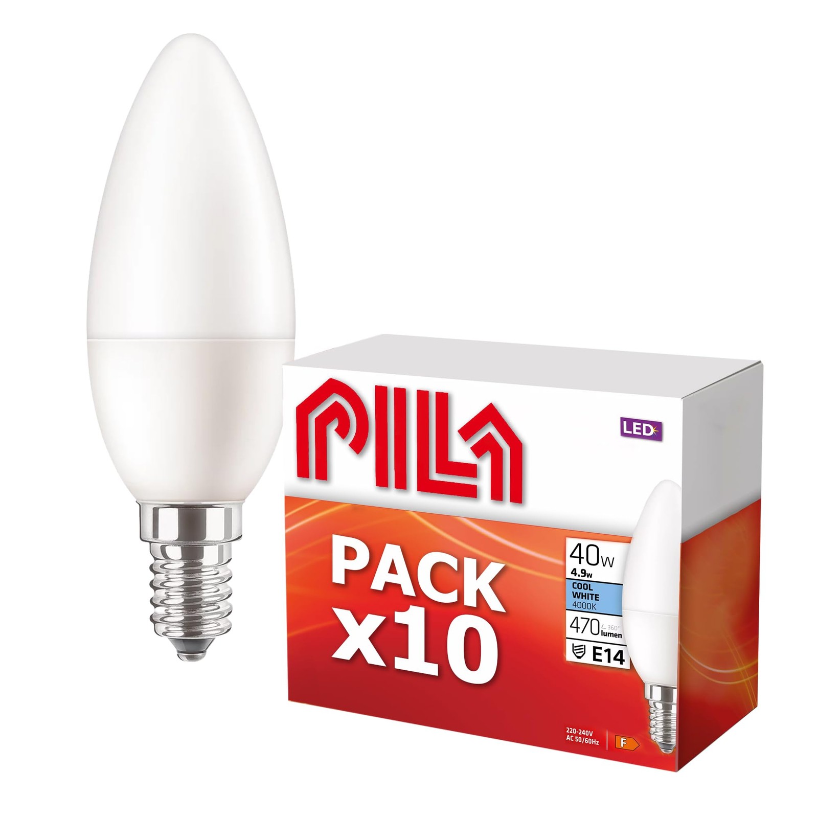 Ampoule LED E14 4000K lumière cuisine et bureau pack de 10 pièces