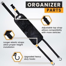 Gear Black Car Seat Side Organizer Hanging Organization Storage Bag Auto