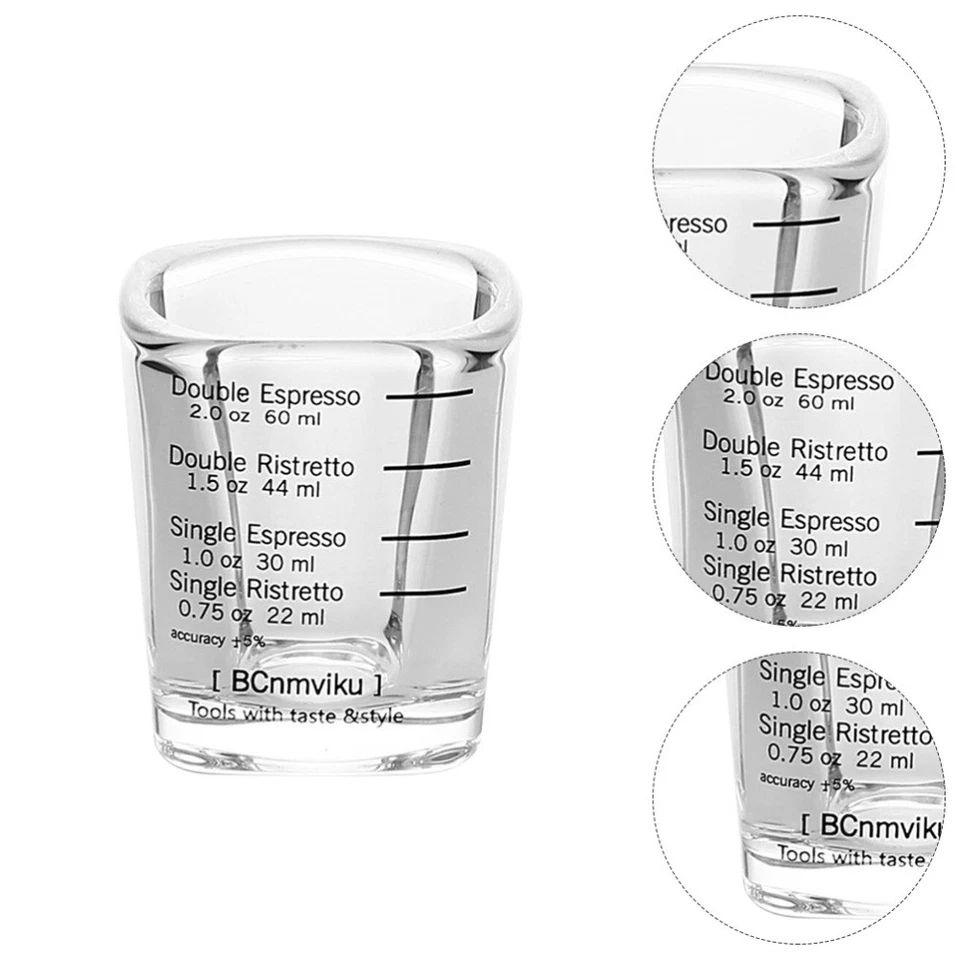 6 Pcs Espresso Cups Measuring and Spoons Set Milk Glass with Scale - Image 4 of 4