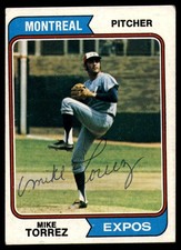 1974 Topps #568 Mike Torrez Signed Auto Autograph Expos               ID:163606