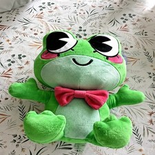 25cm New Animal Frog Ribbit Plush Toys Green Bow Tie Stuffed Doll Fans Kids Gift