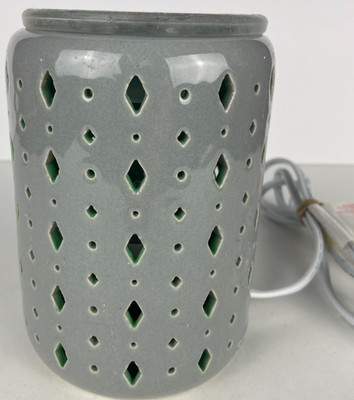 Scentsy BEACON Wax Warmer 39230 Gray & Teal Inside Geometric w/ Just Breathe Wax