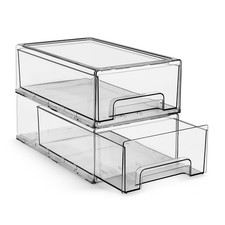 Sorbus Medium Clear Storage Drawers 2 Pack - Stackable Organizer Drawers for F