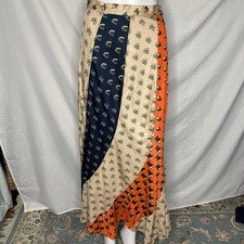 Vintage 1970s Pieced Maxi Skirt S Floral Flowy Hippie Festival