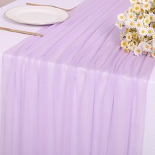 Chiffon Table Runner 30 x 120 Inches Romantic 30Inch x10FT 1 Pack Lavender