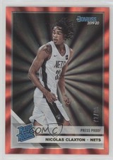 2019-20 Donruss Rated Rookie Press Proof Red Laser 72/99 Nic Claxton Nicolas 6fs