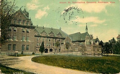 Postcard Mount St. Scholastica Convent, Atchison, Kansas - used in 1911