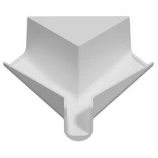 B&B Molder RV Short Corner Rain Gutter Spout, Polar White
