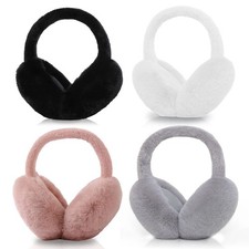 4PCS Women Winter Ear Muffs Faux Fur Earmuffs Fuzzy Foldable Fluffy Ear Warme...