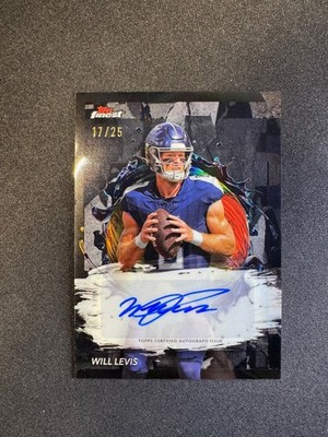 2024 Topps Finest Will Levis Auto #FA-WL Tennessee Titans #d 17/25