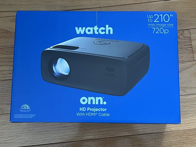 ONN 720P HD Home Theater Projector with 6' HDMI Cable - Black (100096801) NEW 