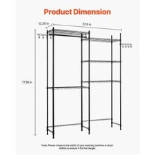 Over Washer and Dryer Storage Shelves 5 Tiers Laundry Room Drying Rack