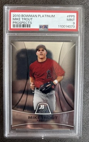 2010 Bowman Platinum Prospects Mike Trout #PP5 (RC) PSA MINT 9