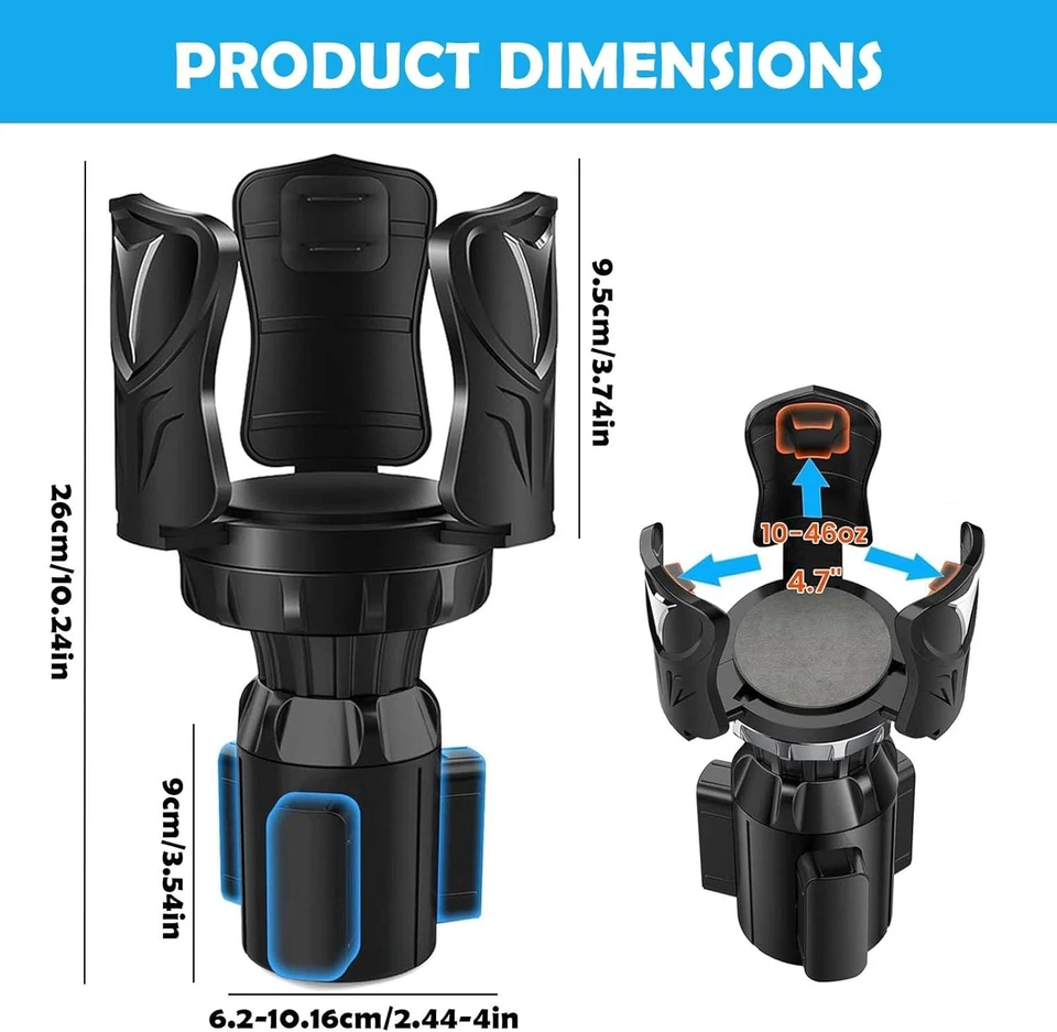 Car Cup Holder Phone Mount Universal Auto Cell Phone Stand With Drink Expand - Image 3 of 4