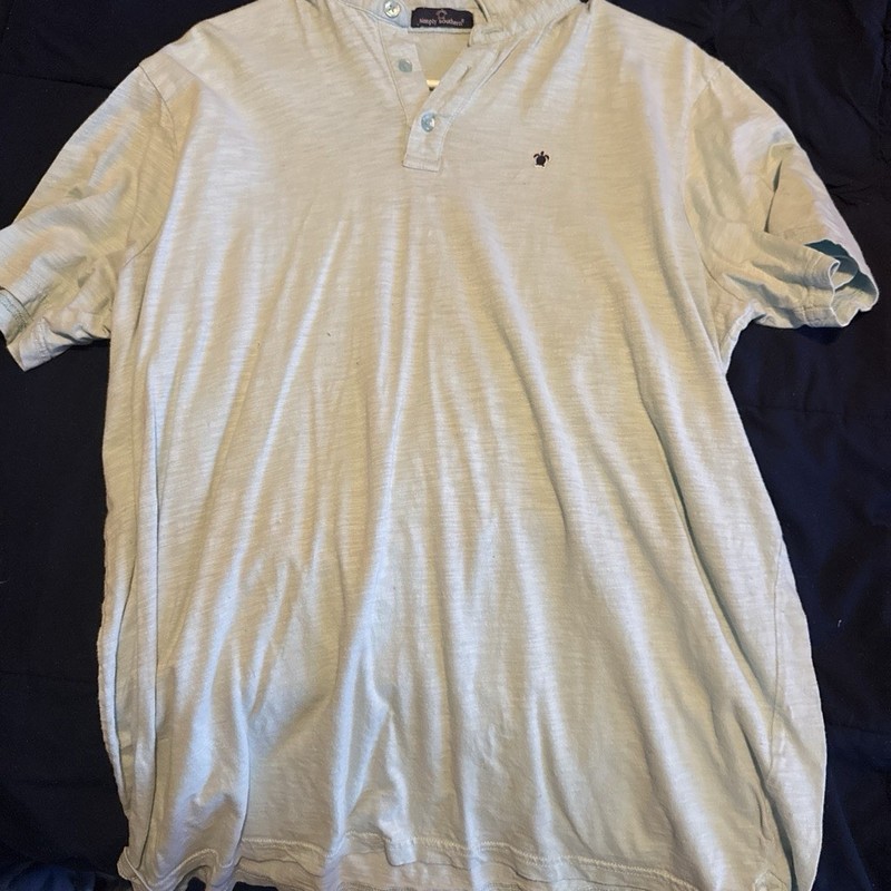 Simply Southern Men's Solid Light Blue Henley T-Shirt Short Sleeve XL Regular