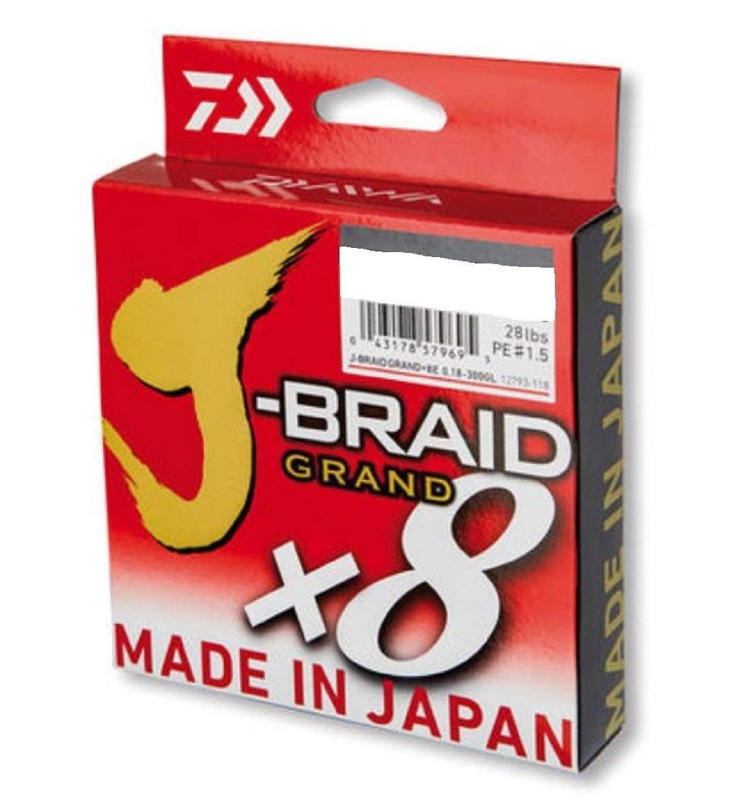 Daiwa J-Braid Grand 8-Braid, 135 Meter, 0.13mm, 8.5kg/19lbs, Grigio (w2O)