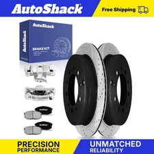 Rear Drilled Slotted Brake Rotors Ceramic Pads Calipers for Toyota Tundra