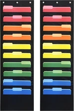 Essex Wares Pack of 2 - Ten Pocket Compact Storage 10 Pocket, black 