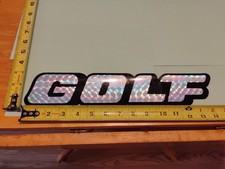 Volkswagen Golf Vintage Prismatic Decal With Black Background