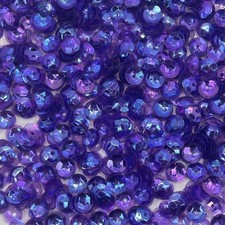6mm Cup Sequins Royal Purple Super Shiny Crystal Rainbow Iris Made in USA