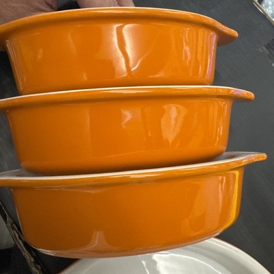 Berndes Retro Orange Gratinschalen x4 kleine Kasserolle 20 cm, 0,4 l Geschirr
