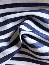Dark Blue White 60" Wide 1/2 Inch Stripe 12-Oz Cotton Denim Fabric By The Yard
