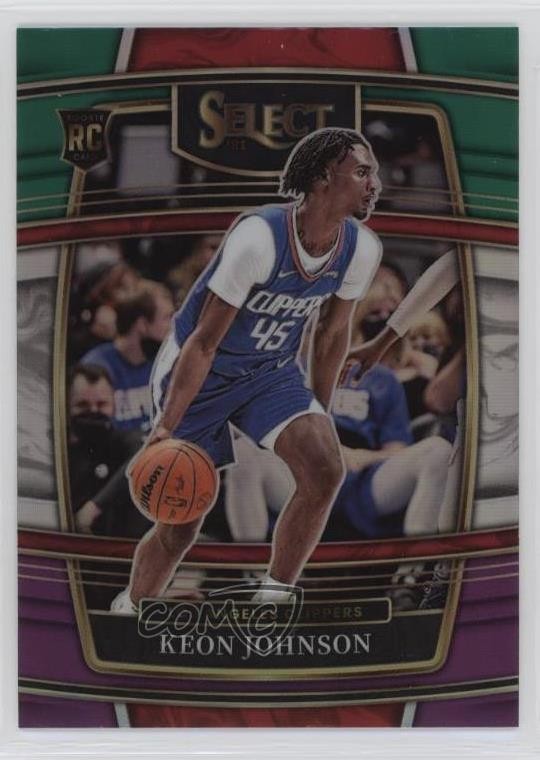 2021 Select Concourse Green White Purple Prizm Keon Johnson #40 Rookie RC 0qr0