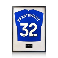 Jarred Branthwaite Signed Framed Everton Football Shirt with White Mount