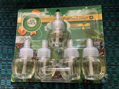 Air Wick Plug In Scented Essential Oil Refills Fresh Pine & Juniper 5 Count