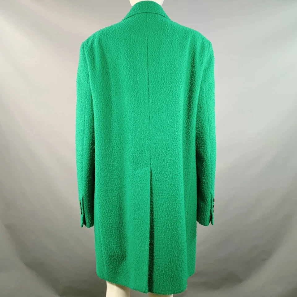 DSQUARED2 TALLA S Verde Lana con Textura Piel Sintética Muesca Solapa Abrigo - Imagen 4 de 4
