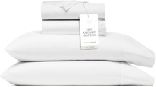 BOLL BRANCH Signature Hemmed Sheet Set - Queen, White - Luxury 100 Organic Co