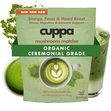 Cuppa Healthy Mushroom Matcha with Lion's Mane & Ashwagandha for All Day... 