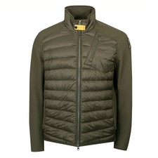 Giacca ibrida Parajumpers Jayden Deep Moss UK grande prezzo consigliato £ 355 certificato logo nuova con etichette 
