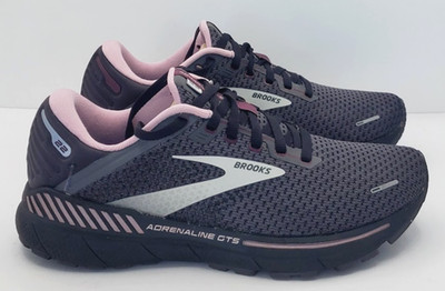Brooks Womens (Size 9 Medium B) Adrenaline GTS 22 Gray Running Shoes EXCELLENT