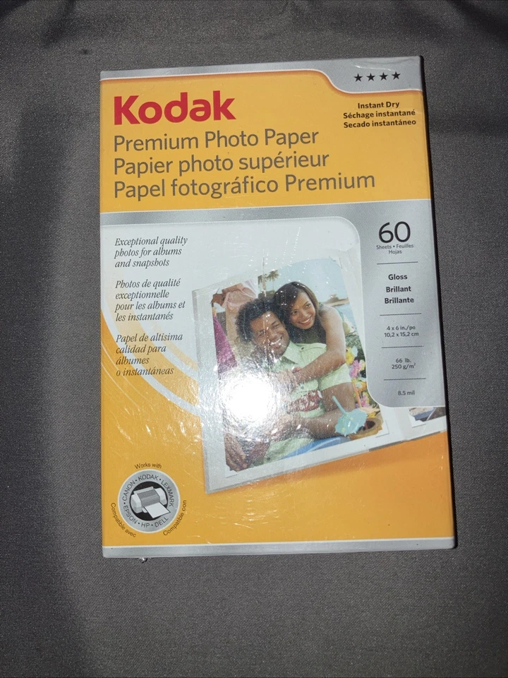 2 Pks Kodak Premium Photo Paper 60 Sheets 4x6 Gloss Brand Instant Dry New Plus 2 - Image 3 of 4