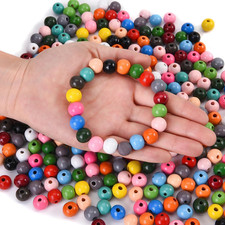 400PCS 12Mm 20 Colors Colorful round Wooden Beads for Craft Home Party Festival