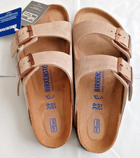 Birkenstock Arizona soft footbed unisex leather Sandal Tobacco Brown EU39 M6L8 