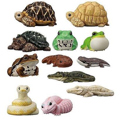 Tenori Friends 12 Reptiles & Amphibians Mini Figure Tortoise Snake Frog Turtle