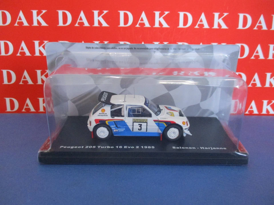 Die cast 1/43 Modellino Auto Peugeot 205 T16 EVO 2 Rally Finland 1985 T. Salonen - Immagine 4 di 4