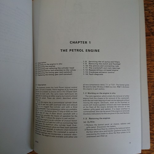 Land Rover Owners Workshop Manual Autobooks 2 2a 3- 2.25 & 2.6 litre 1959-77 895 - Picture 7 of 12