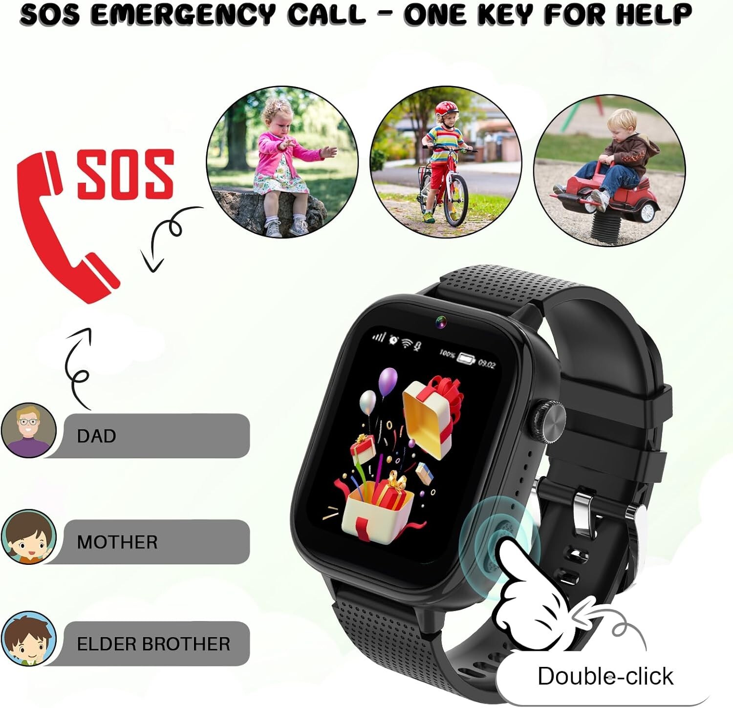 OKYUK 4G Kids Watch, Smart Watch for Kids SIM Card, 47  Games, Two-Way Calling