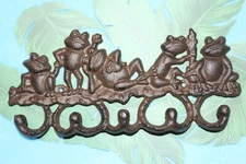 FROG  WALL HOOKS,  Frog Decor, Decorative Wall Hooks, Kitchen Decor, H-132B