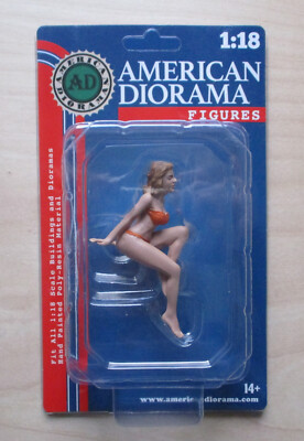 NOVEMBER ORANGE BIKINI GIRL AMERICAN DIORAMA 1:18 SCALE FEMALE GIRL 4'' Figure
