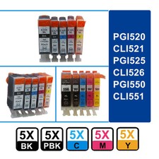 25 Chipped Ink Cartridges for Canon PIXMA Printer PGI55 CLI551 525 526 520 521